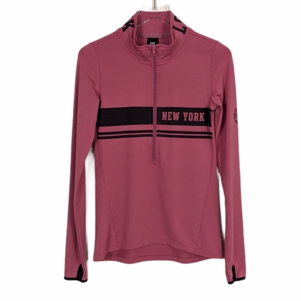 Victoria's Secret PINK 1/4 Zip Pullover Women's Small Pink and Black